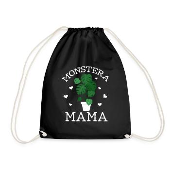 Monstera Mama - Turnbeutel - Schwarz - Vorne