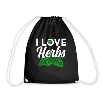 J’aime les herbes Herb Herb Jardin - Sac de sport léger - noir - Devant