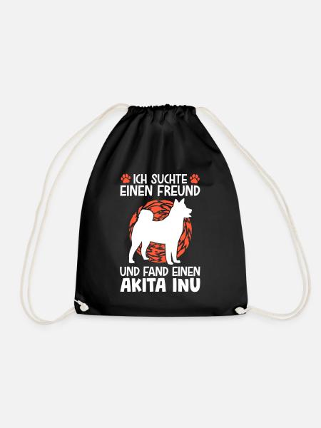 Akita Inu gefunden japanischer Spitz - Turnbeutel - Schwarz