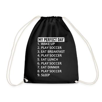 Soccer My Perfect Day Soccer Player - Turnbeutel - Schwarz - Vorne