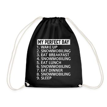 My Perfect Day - Snowmobiling Day Plan Snowmobile - Turnbeutel - Schwarz - Vorne