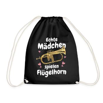 Flügelhorn Flügelhornist Horn Instrument - Turnbeutel - Schwarz - Vorne