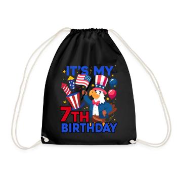 Es Ist Mein 7. Geburtstag Firecracker Kid 4th Of - Turnbeutel - Schwarz - Vorne