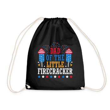 Papa Des Kleinen Knallfrosches 4. Juli Feuerwerk - Turnbeutel - Schwarz - Vorne