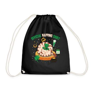 Official Napping Shirt Sleepy Cat St. - Drawstring Bag - black - Front