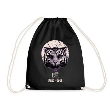 Chinese New Year Of The Tiger Japanese Aesthetic Z - Drawstring Bag - black - Front