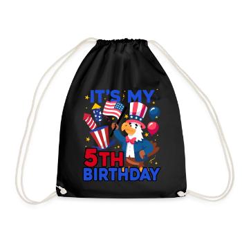 Es Ist Mein 5. Geburtstag Firecracker Kid 4th Of - Turnbeutel - Schwarz - Vorne