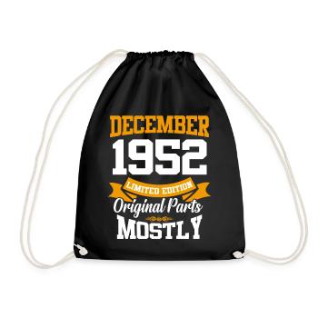 Décembre 1952 Cadeau d’anniversaire vintage - Sac de sport léger - noir - Devant