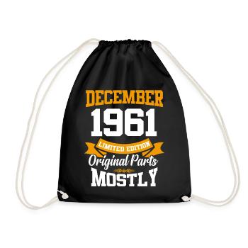 Décembre 1961 Cadeau d’anniversaire vintage - Sac de sport léger - noir - Devant