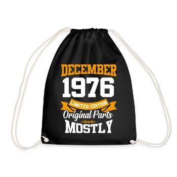 Décembre 1976 Cadeau d’anniversaire vintage - Sac de sport léger - noir - Devant