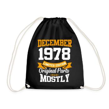 Décembre 1978 Cadeau d’anniversaire vintage - Sac de sport léger - noir - Devant
