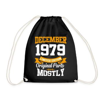 Décembre 1979 Cadeau d’anniversaire vintage - Sac de sport léger - noir - Devant