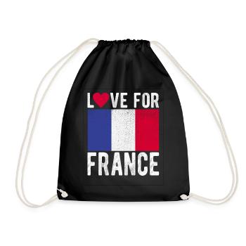 Frankreich Souvenir - Turnbeutel - Schwarz - Vorne
