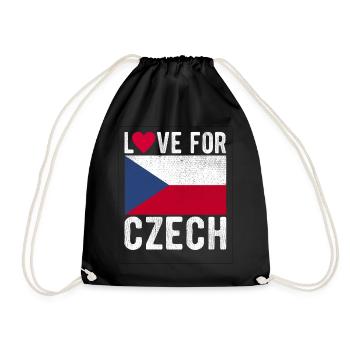 Tschechisch Souvenir - Turnbeutel - Schwarz - Vorne
