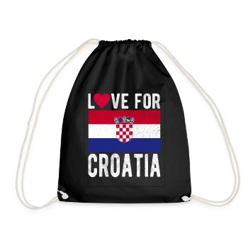 Kroatien Souvenir - Turnbeutel - Schwarz - Vorne
