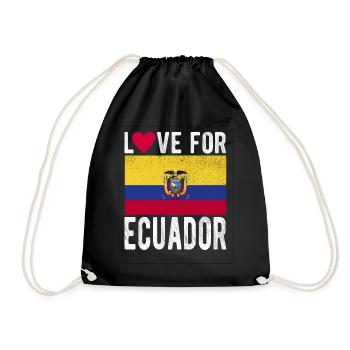 Ecuador Souvenir - Drawstring Bag - black - Front