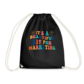 It's a nice day for marketing - Drawstring Bag - black - Front