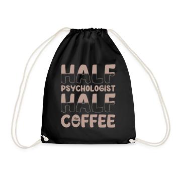 Half psychologist Half coffee - Drawstring Bag - black - Front