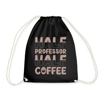 Half Professor Half Coffee - Drawstring Bag - black - Front
