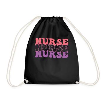 Nurse Hippie - Drawstring Bag - black - Front