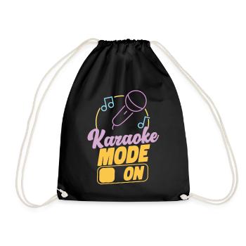 Karaoke Singer 80s Retro Karaoke - Drawstring Bag - black - Front