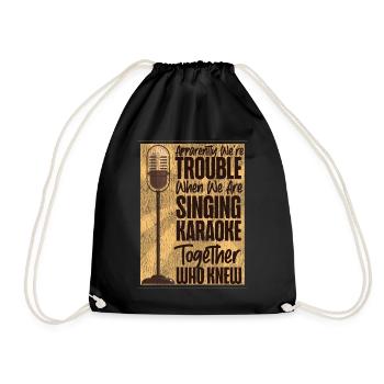 Karaoke Singer Retro Vintage - Turnbeutel - Schwarz - Vorne