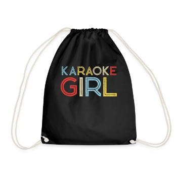 Karaoke Singer Retro Vintage - Turnbeutel - Schwarz - Vorne