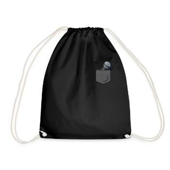 Karaoke Singer Microphone Vocalist - Drawstring Bag - black - Front