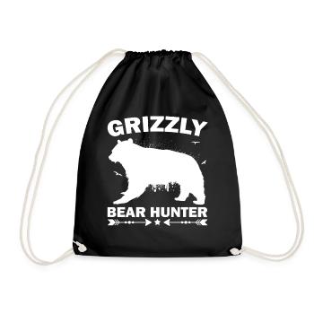 Grizzly Bear Hunt Wildlife Hunter Hunting - Turnbeutel - Schwarz - Vorne