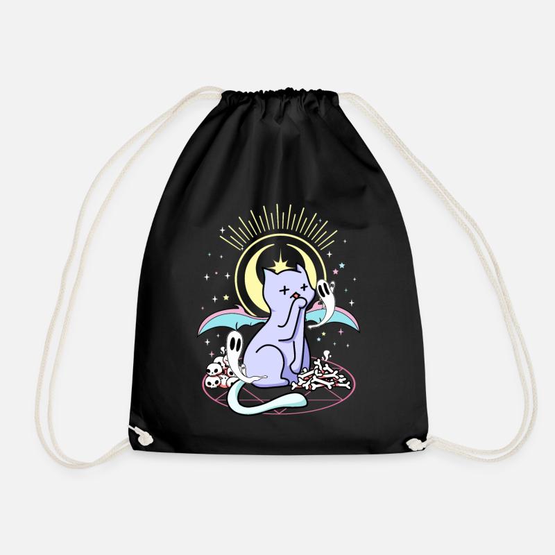 Occult Pastel Goth Demon Cat Cute Witchy - Turnbeutel - Schwarz