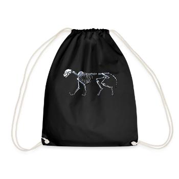 Skeleton Cat - Drawstring Bag - black - Front