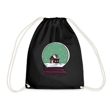 Snow globe - Drawstring Bag - black - Front