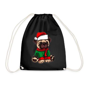 Carlin avec chapeau de Noël Costume de Noël - Sac de sport léger - noir - Devant