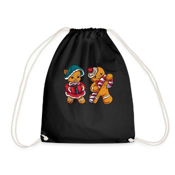 Christmas Gingerbread - Drawstring Bag - black - Front