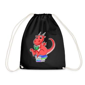 Bücher Drache Drachen - Turnbeutel - Schwarz - Vorne