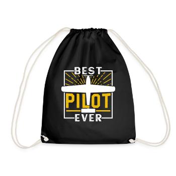 Der Beste Pilot Aller Zeiten Kleinflugzeug Jet - Turnbeutel - Schwarz - Vorne