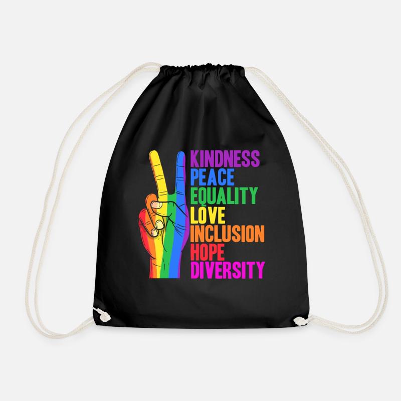 Kidness Peace Equality Love Inclusion Hope - Turnbeutel - Schwarz