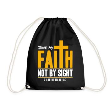 Walk By Faith Not By Sight - Drawstring Bag - black - Front