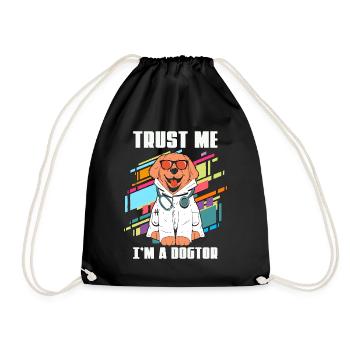 Veterinary Trust Me I'm Retro Doctor Veterinarian - Drawstring Bag - black - Front