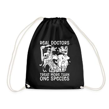 Veterinary Real Doctors Treat Animals Veterinarian - Drawstring Bag - black - Front
