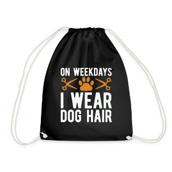 Pet Groomer On Weekdays I Pet Salon Groomer - Drawstring Bag - black - Front