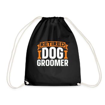 Pet Groomer Retired Dog Fur Animal Stylist Groomer - Drawstring Bag - black - Front
