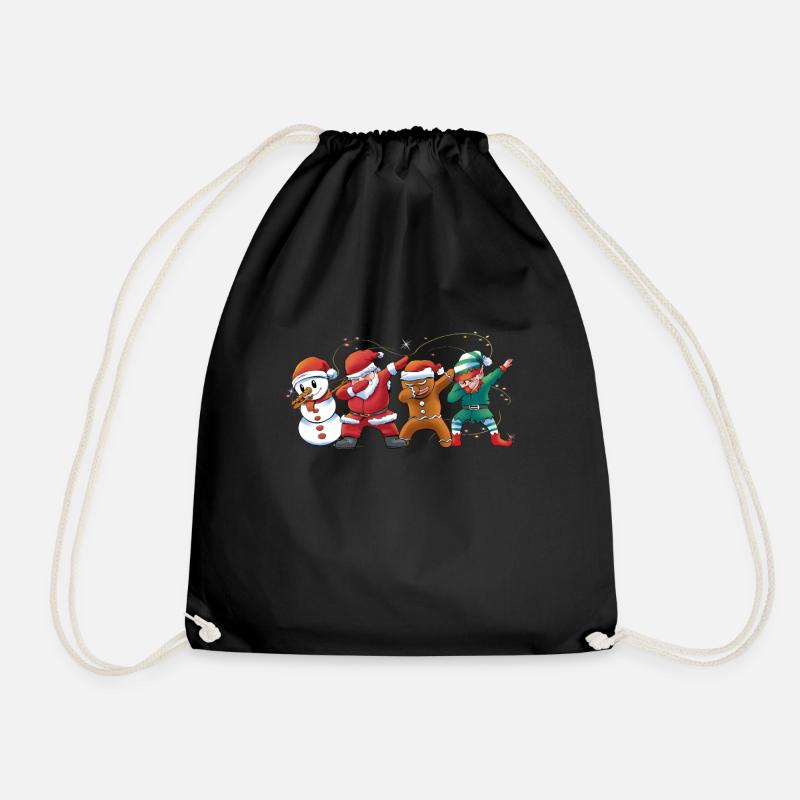 Dabbing Weihnachtsmann Santa Elf Weihnachten - Turnbeutel - Schwarz