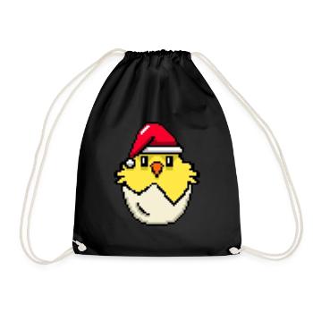 Chick Pixélisé Noël - Drôle de Noël Chick - Sac de sport léger - noir - Devant