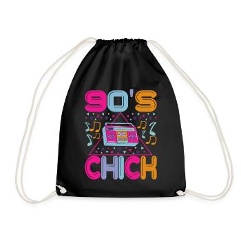 90s 90s 90s Party - Drawstring Bag - black - Front