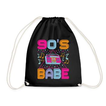 90s 90s 90s Party - Drawstring Bag - black - Front