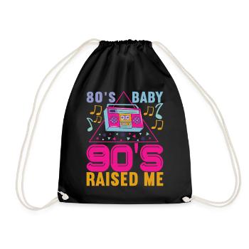 90s 90s 90s Party - Drawstring Bag - black - Front
