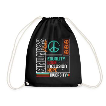 Chemise de motivation, gentillesse paix égalité amour - Sac de sport léger - noir - Devant