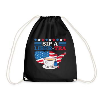 Sip A Liber-tee 4. Juli Teetrinker Independence - Turnbeutel - Schwarz - Vorne