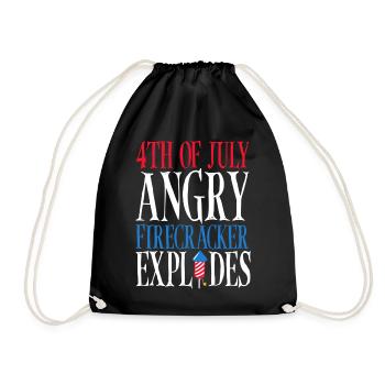 4 juillet Un pétard en colère explose - Sac de sport léger - noir - Devant